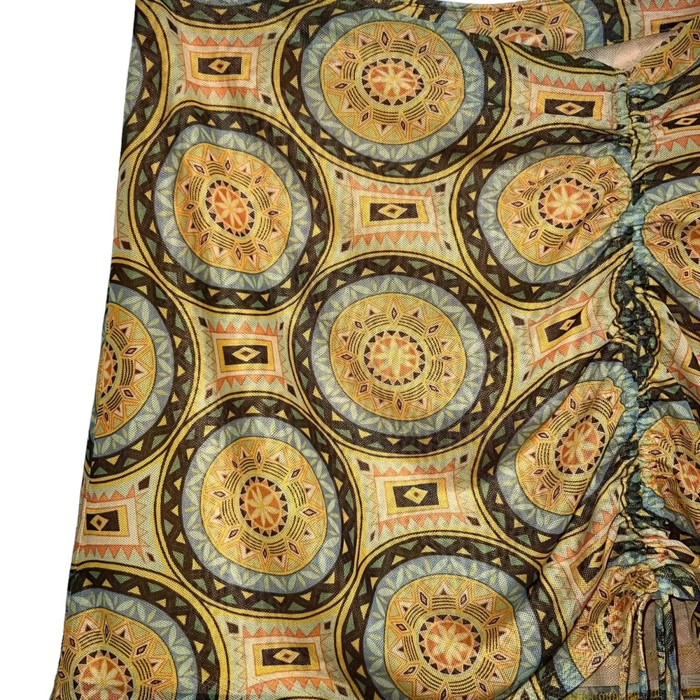 NEW NWOT ALEXIS Galon Mini Skirt Aztec Multi Print